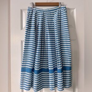 Vintage Albert Nipon 100% silk blue/white stripe skirt size 8